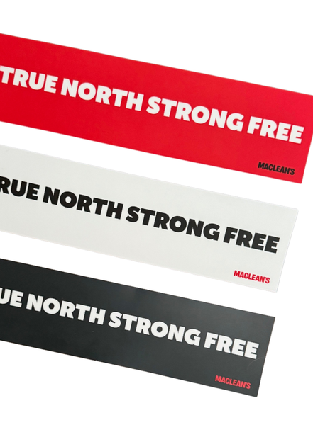 Maclean's "True North Strong Free" Bumper Sticker